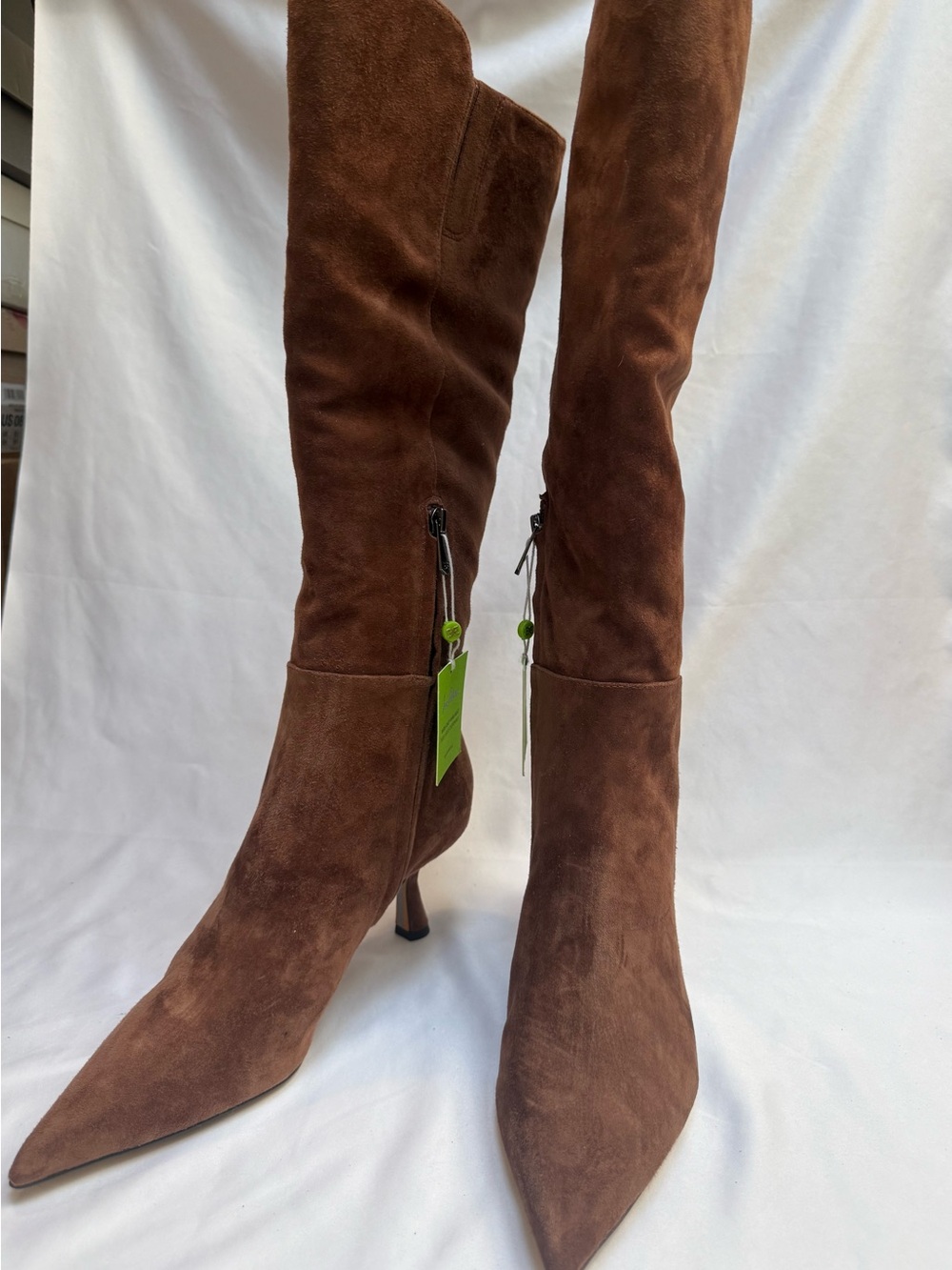 NEW Sam Edelman Taylin Toffee Suede Boots Size 10 Pointed Toe Retail $220 No Box
